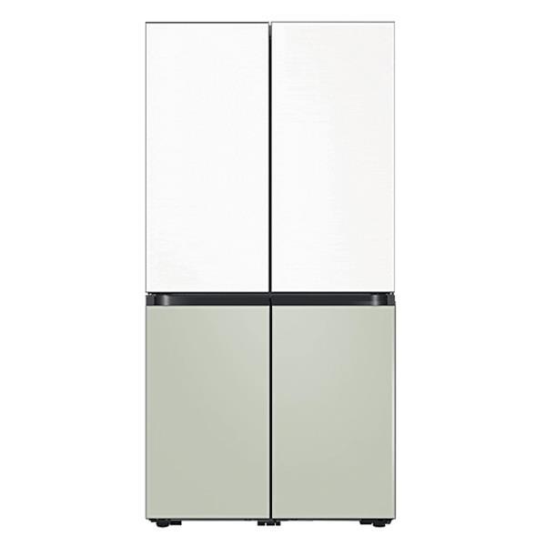 BESPOKE 정수기 냉장고 4도어 프리스탠딩 833L 글램화이트 새틴세이지그린